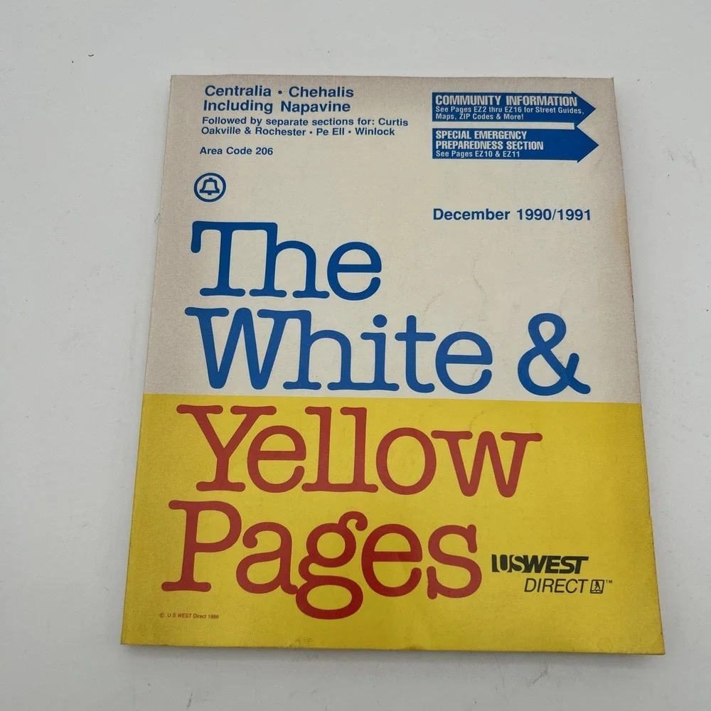 vintage December 1990/1991 US WEST Direct telephone directory
